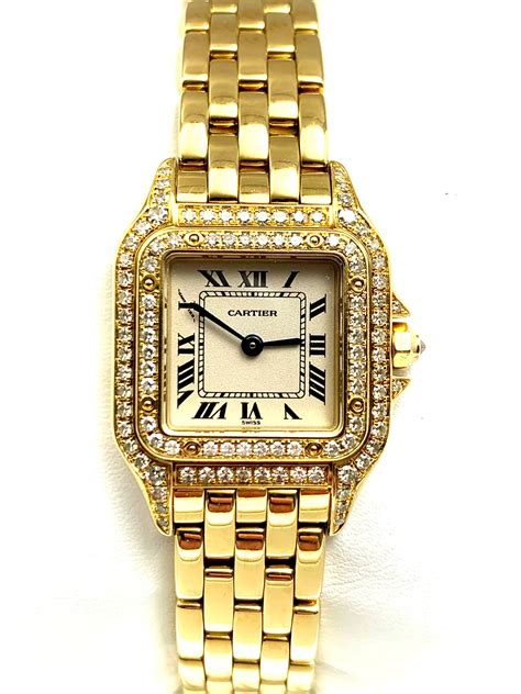 yellow gold cartier watch|cartier gold watch vintage.